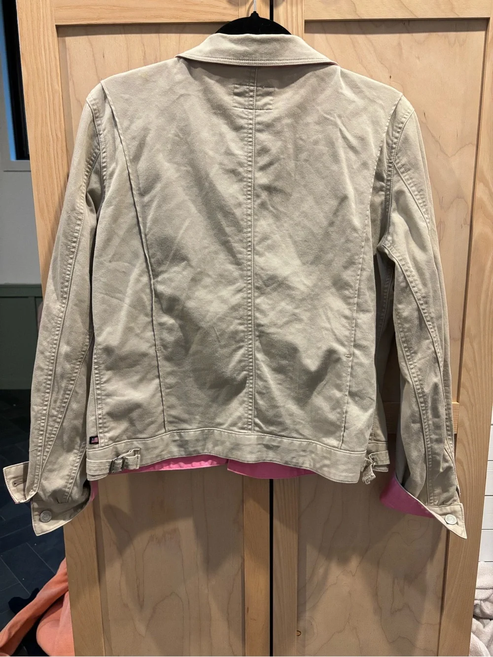 Ralph Lauren Beige Jean Jacket with Pink Lining - Picture 5 of 6